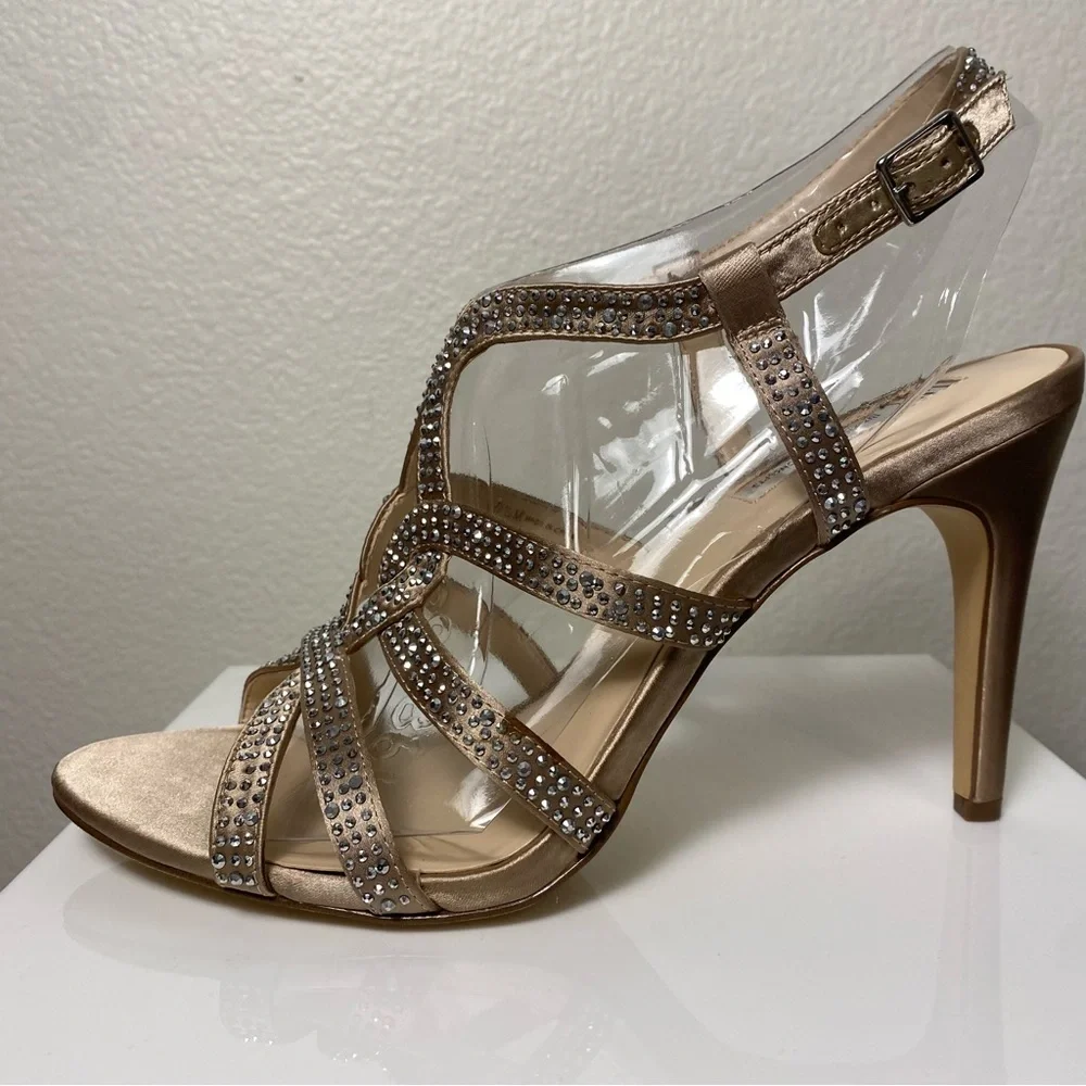 INC Sparkling Rhinestone Strappy Heels Size 9.5 Brand New in Box